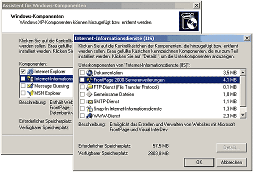 Installation IIS 5